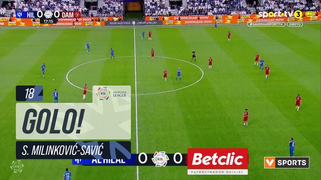 GOLO! Al Hilal, S. Milinković-Savić aos 18', Al Hilal 1-0 Damac