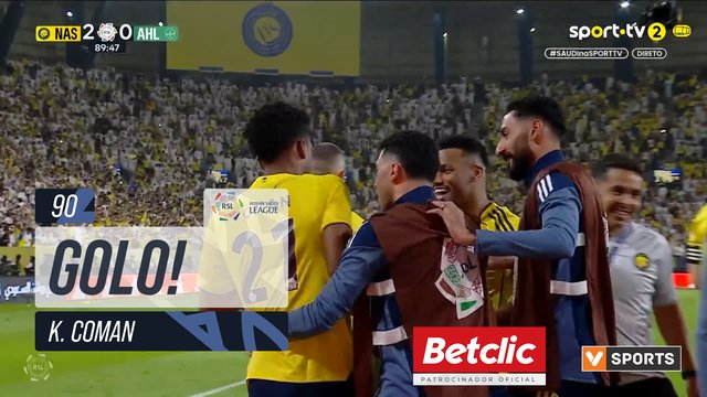 GOLO! Al Nassr, K. Coman aos 90', Al Nassr 2-0 Al Ahli