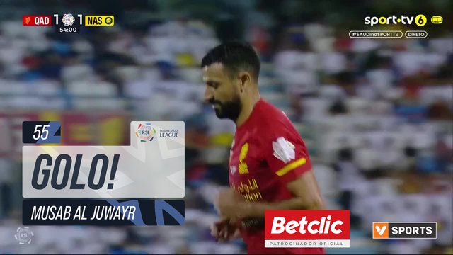 GOLO! Al Qadsiah, Musab Al Juwayr aos 55', Al Qadsiah 2-1 Al Nassr