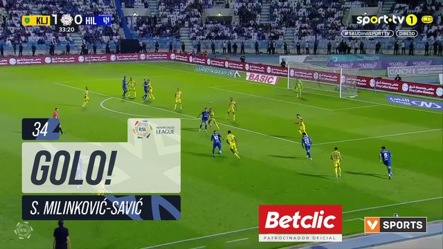 GOLO! Al Hilal, S. Milinković-Savić aos 34', Al Khaleej 1-1 Al Hilal