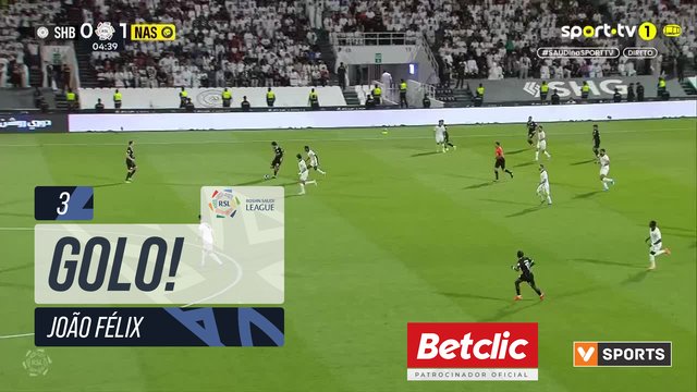 GOLO! Al Nassr, João Félix aos 3', Al Shabab 0-1 Al Nassr