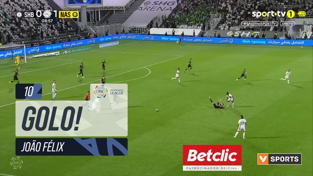 GOLO! Al Nassr, João Félix aos 10', Al Shabab 0-2 Al Nassr