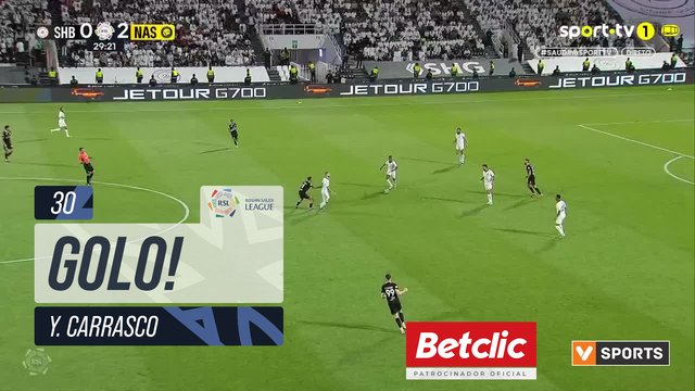 GOLO! Al Shabab, Y. Carrasco aos 30', Al Shabab 1-2 Al Nassr