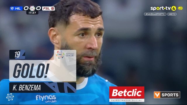 GOLO! Al Hilal, K. Benzema aos 19', Al Hilal 1-0 Al Faisaly