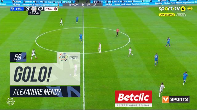 GOLO! Al Faisaly, Alexandre Mendy aos 59', Al Hilal 3-1 Al Faisaly