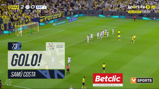 GOLO! Al Nassr, Samú Costa aos 73', Al Nassr 3-0 Al Fateh