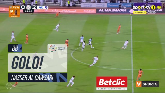 GOLO! Al Hilal, Nasser Al Dawsari aos 88', Al Fayha 0-3 Al Hilal
