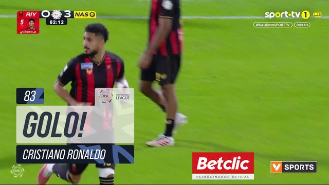 GOLO! Al Nassr, Cristiano Ronaldo aos 83', Al Riyadh 0-4 Al Nassr