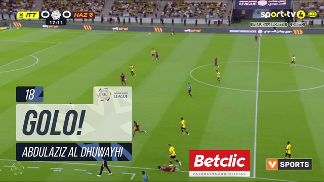 GOLO! Al Hazem, Abdulaziz Al Dhuwayhi aos 18', Al Ittihad 0-1 Al Hazem
