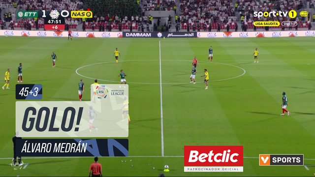 GOLO! Al Ettifaq, Álvaro Medrán aos 45'+3', Al Ettifaq 2-0 Al Nassr