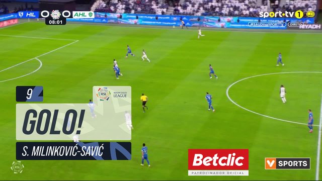 GOLO! Al Hilal, S. Milinković-Savić aos 9', Al Hilal 1-0 Al Ahli