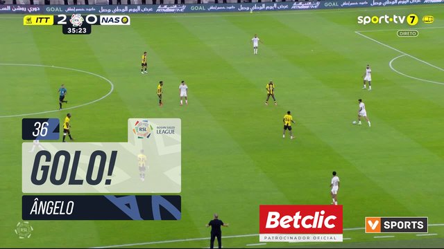 GOLO! Al Nassr, Ângelo aos 36', Al Ittihad 2-1 Al Nassr