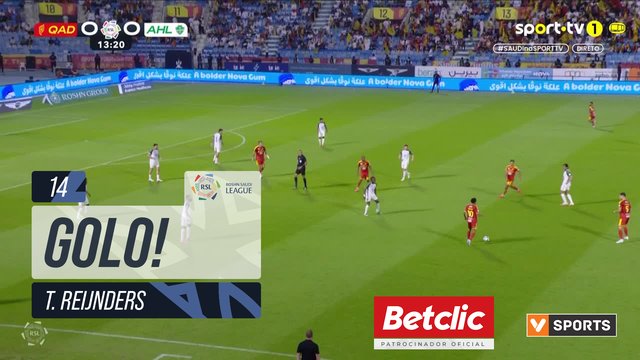 GOLO! Al Qadsiah, T. Reijnders aos 14', Al Qadsiah 1-0 Al Ahli