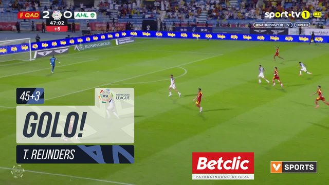 GOLO! Al Qadsiah, T. Reijnders aos 45'+3', Al Qadsiah 3-0 Al Ahli