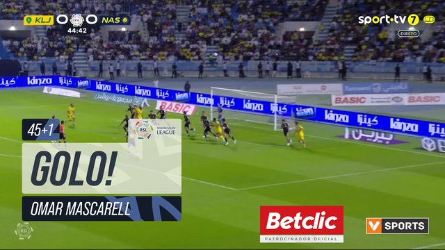 GOLO! Al Khaleej, Omar Mascarell aos 45'+1', Al Khaleej 1-0 Al Nassr