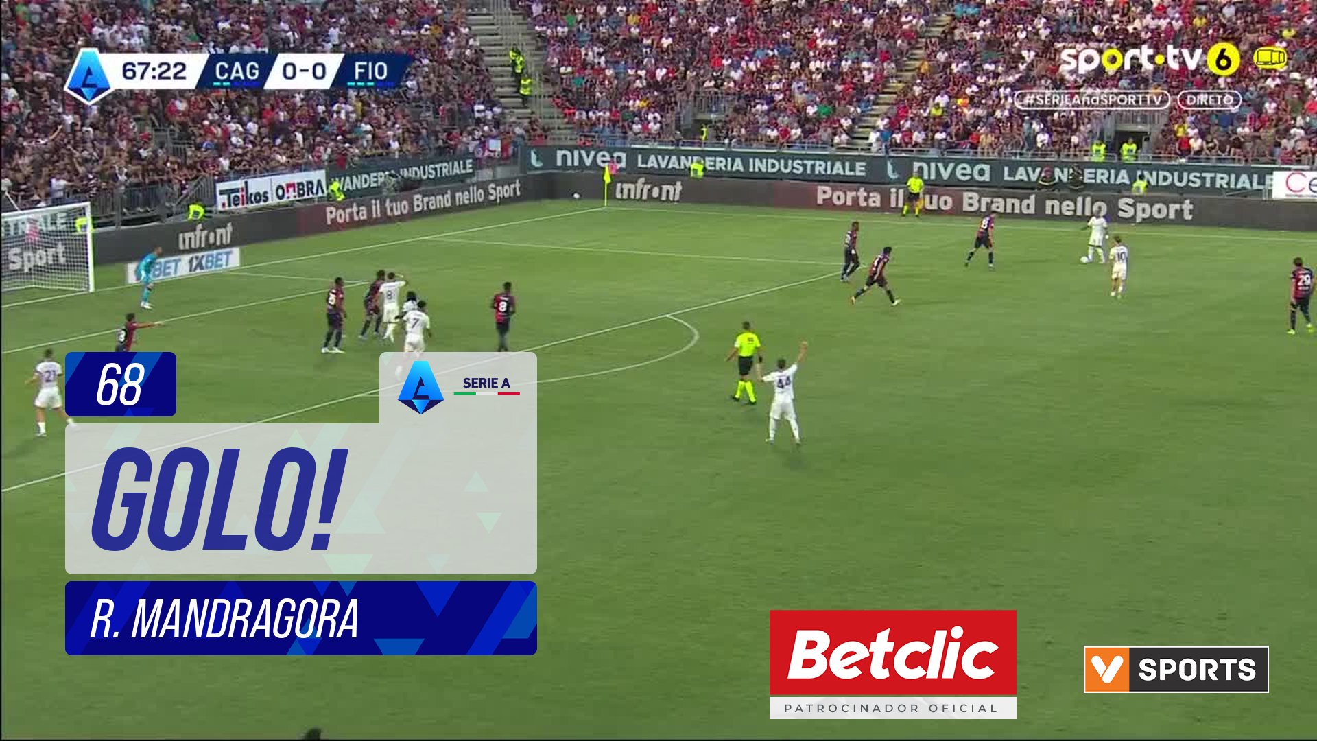 GOLO! Fiorentina, R. Mandragora aos 68', Cagliari 0-1 Fiorentina
