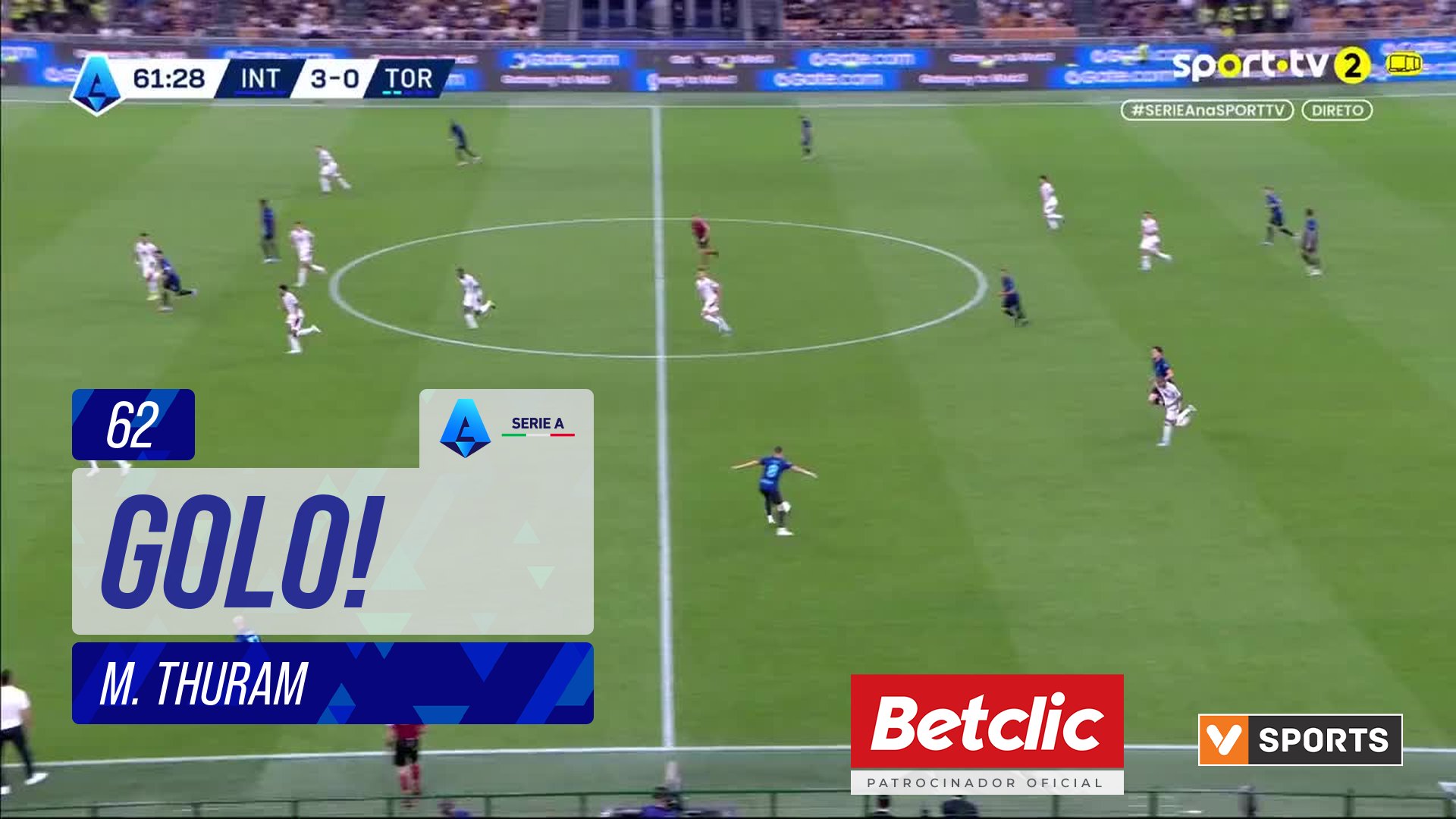 GOLO! Internazionale, M. Thuram aos 62', Internazionale 4-0 Torino