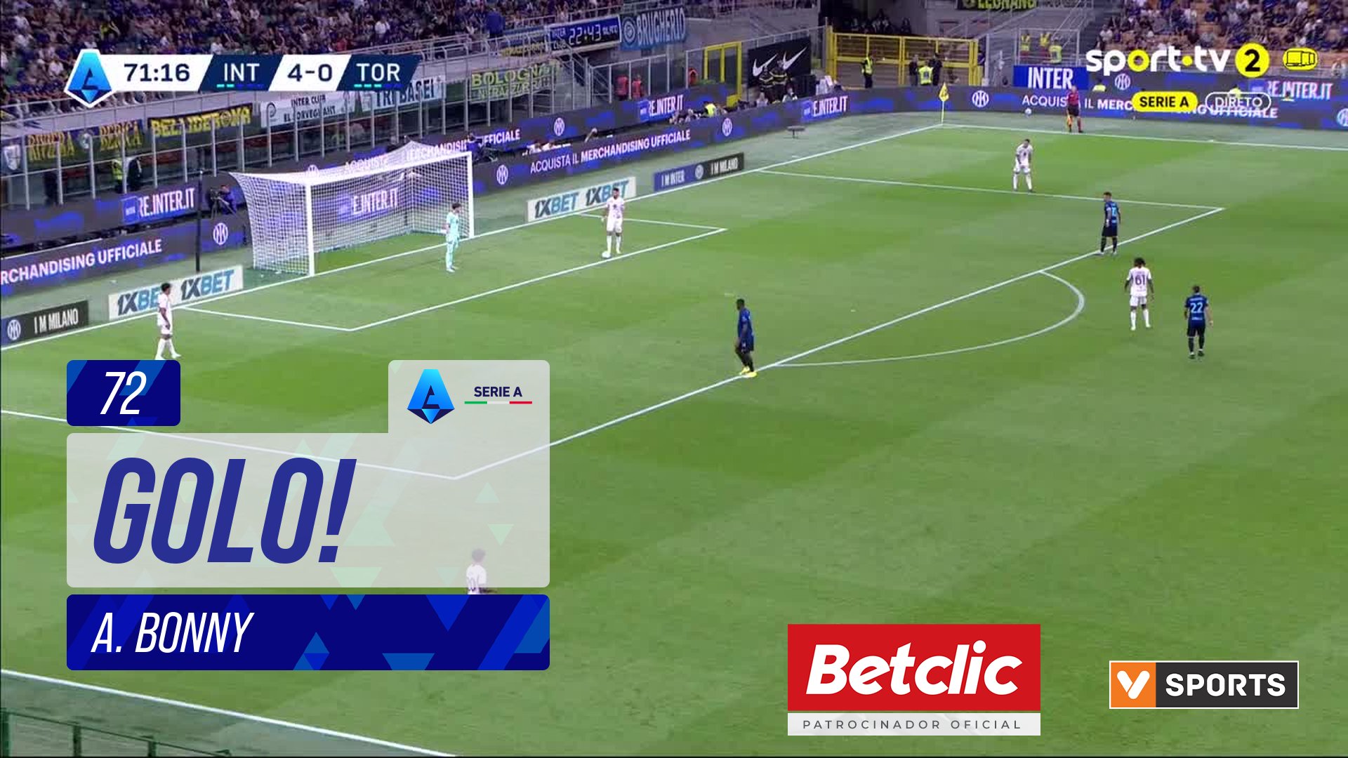 GOLO! Internazionale, A. Bonny aos 72', Internazionale 5-0 Torino