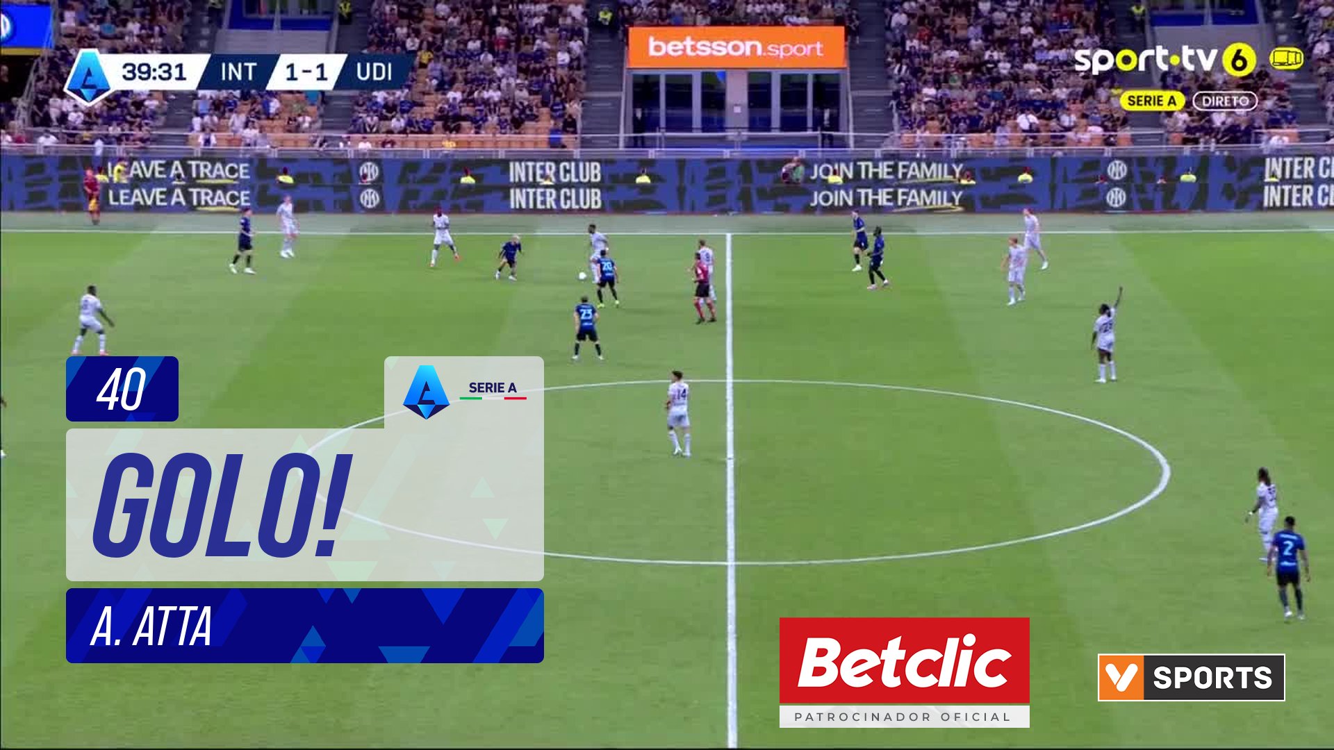 GOLO! Udinese, A. Atta aos 40', Internazionale 1-2 Udinese