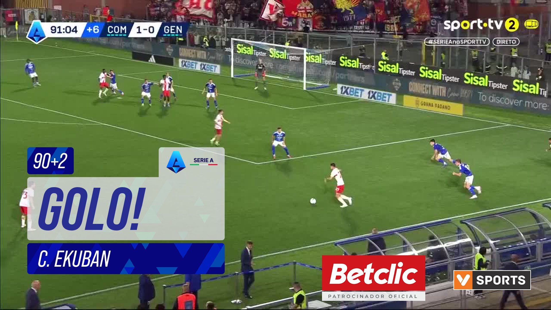 GOLO! Genoa, C. Ekuban aos 90'+2', Como 1-1 Genoa