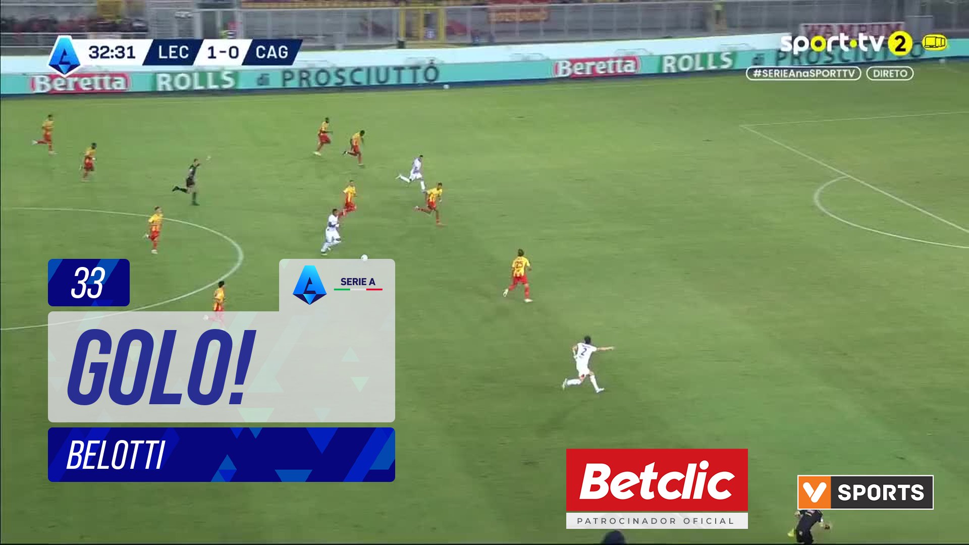 GOLO! Cagliari, Belotti aos 33', Lecce 1-1 Cagliari
