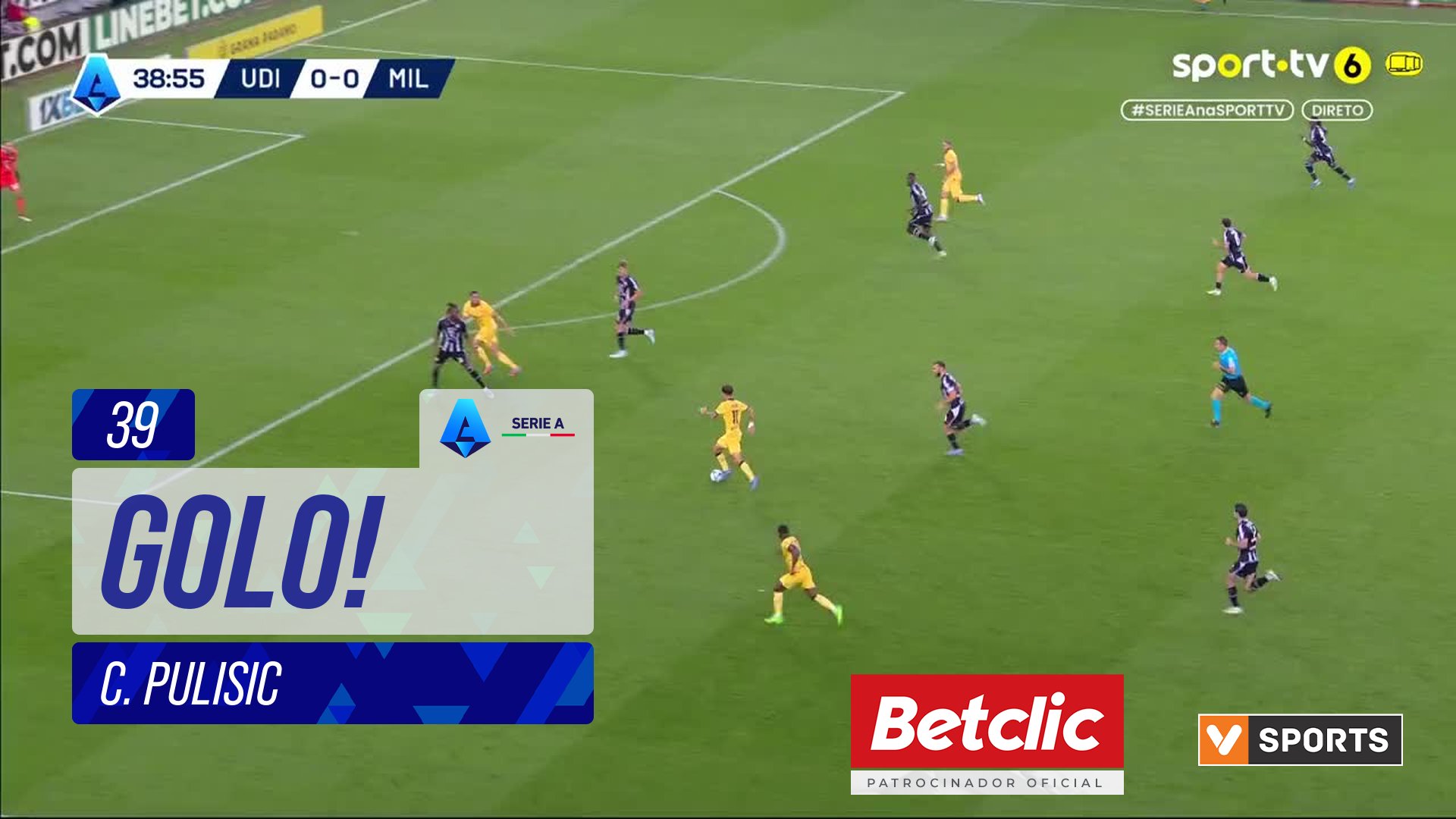 GOLO! Milan, C. Pulisic aos 39', Udinese 0-1 Milan