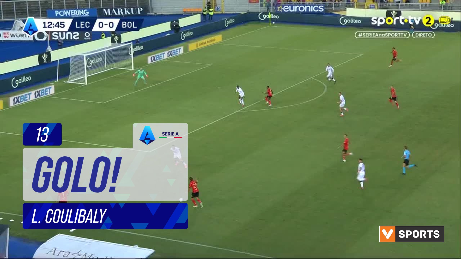 GOLO! Lecce, L. Coulibaly aos 13', Lecce 1-0 Bologna