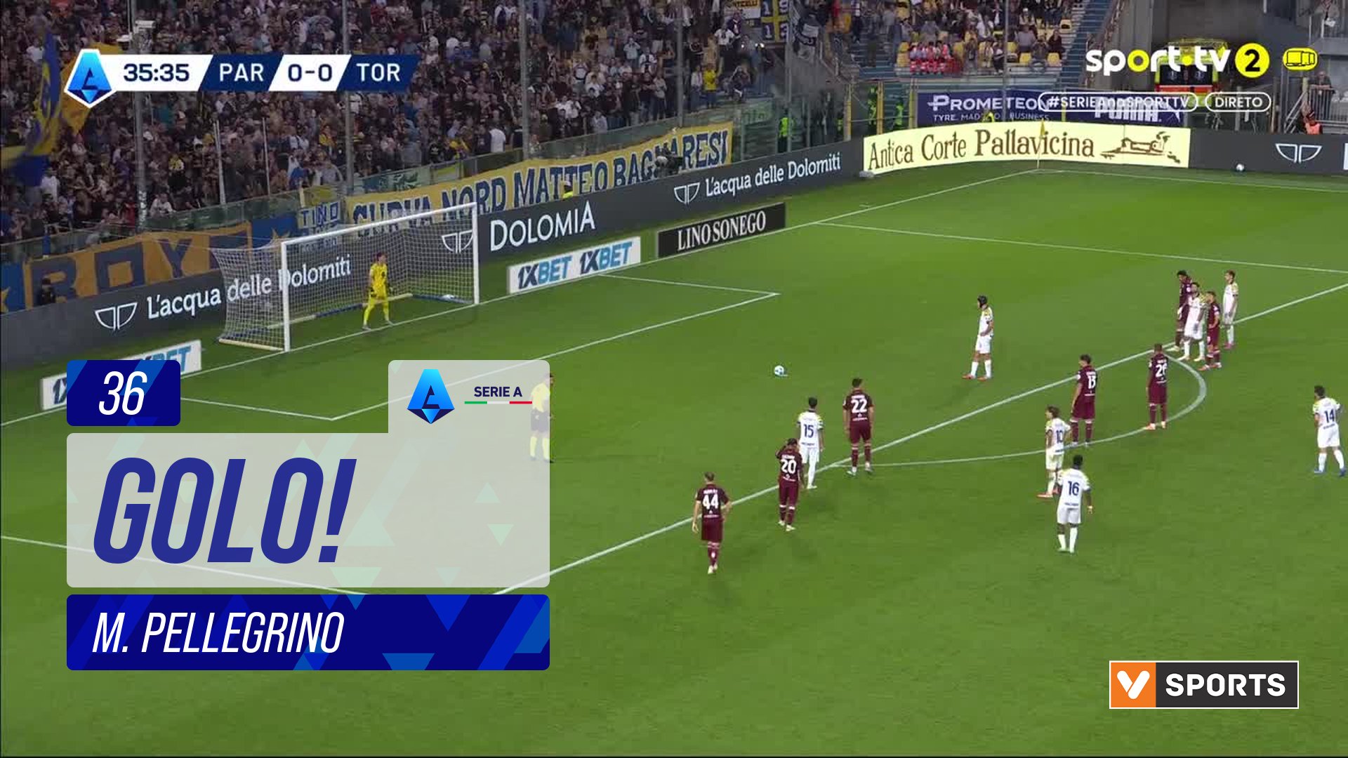 GOLO! Parma, M. Pellegrino aos 36', Parma 1-0 Torino