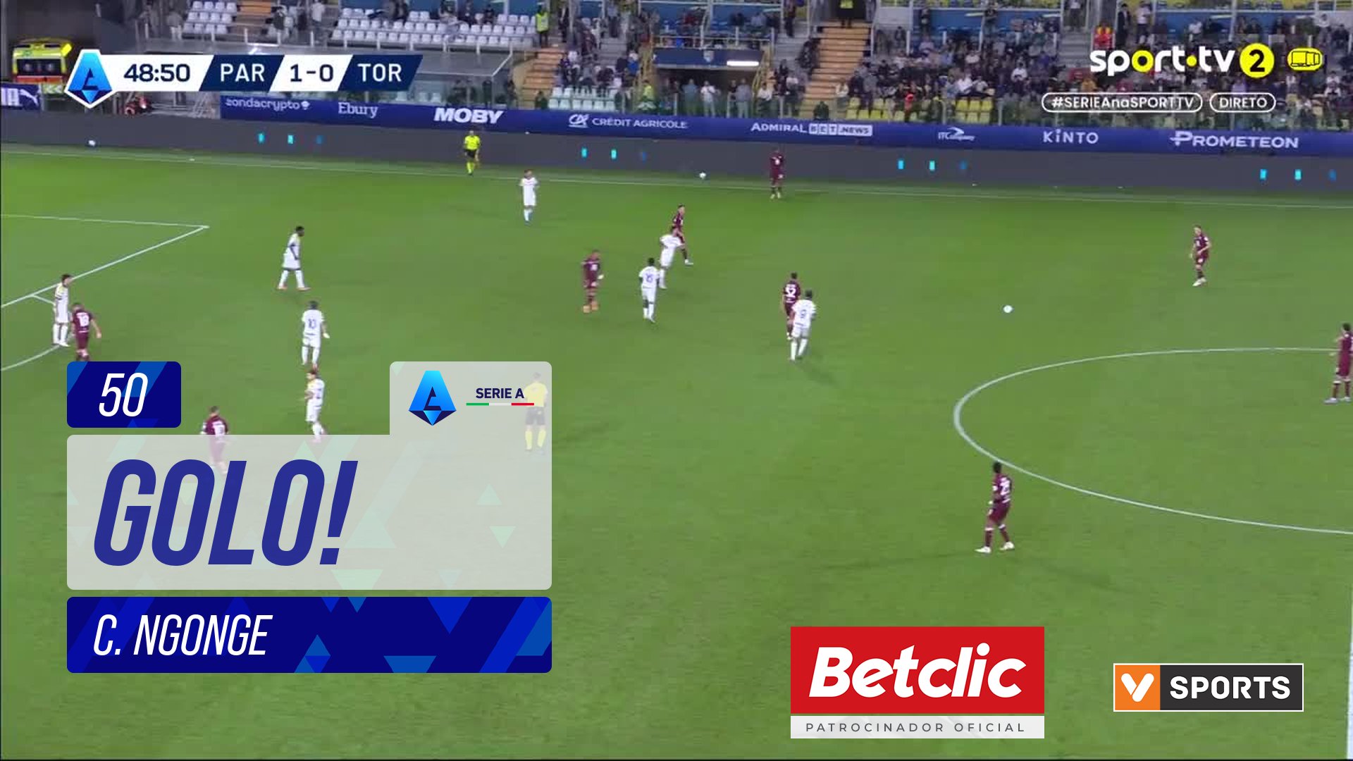 GOLO! Torino, C. Ngonge aos 50', Parma 1-1 Torino