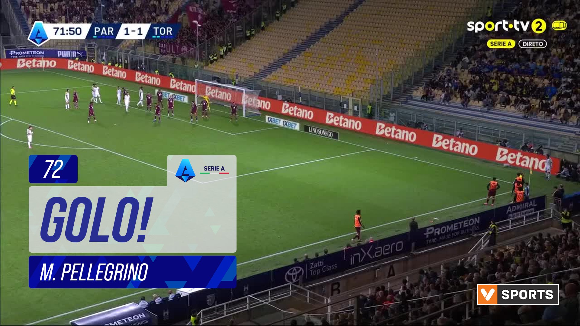 GOLO! Parma, M. Pellegrino aos 72', Parma 2-1 Torino