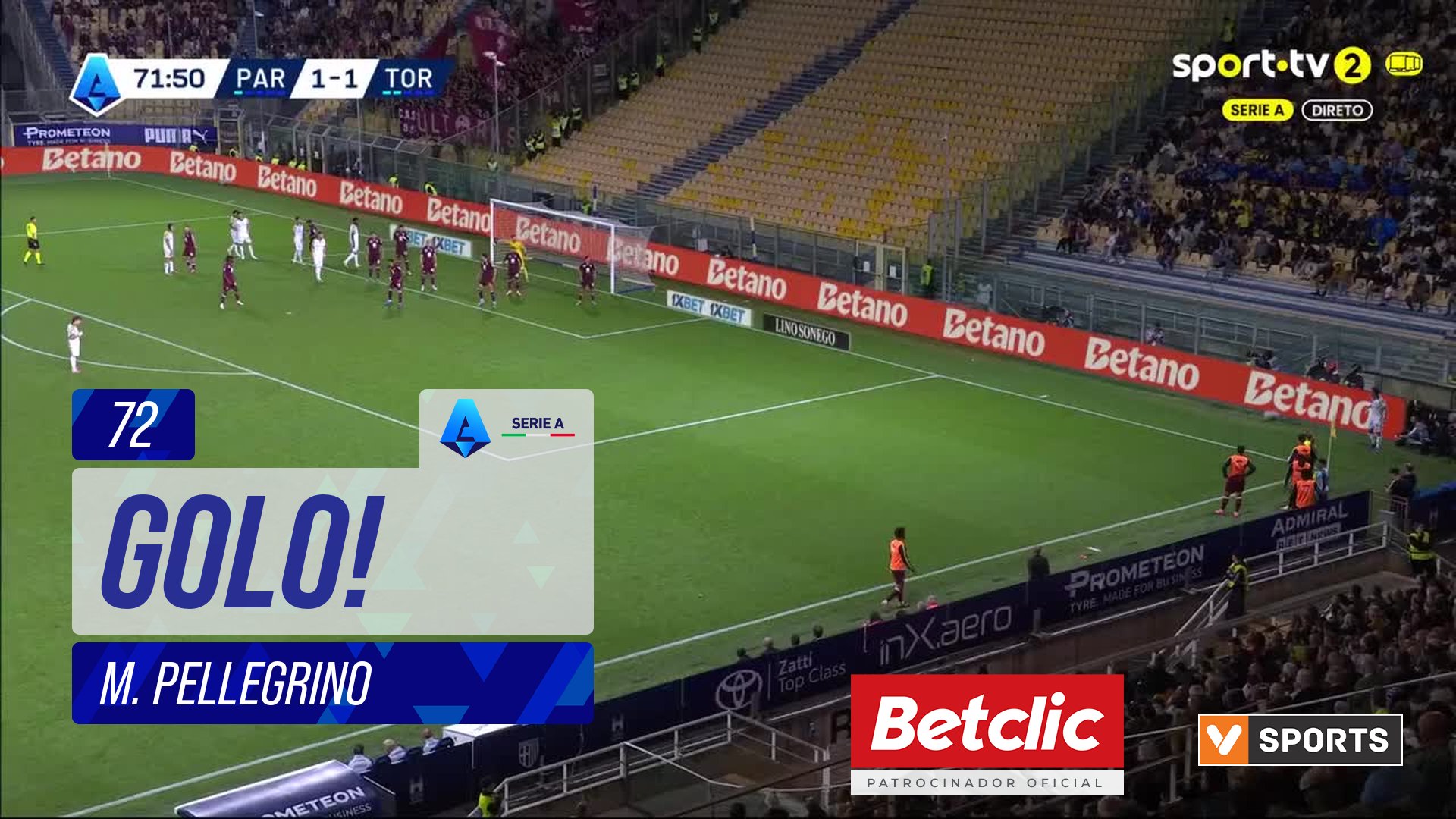 GOLO! Parma, M. Pellegrino aos 72', Parma 2-1 Torino