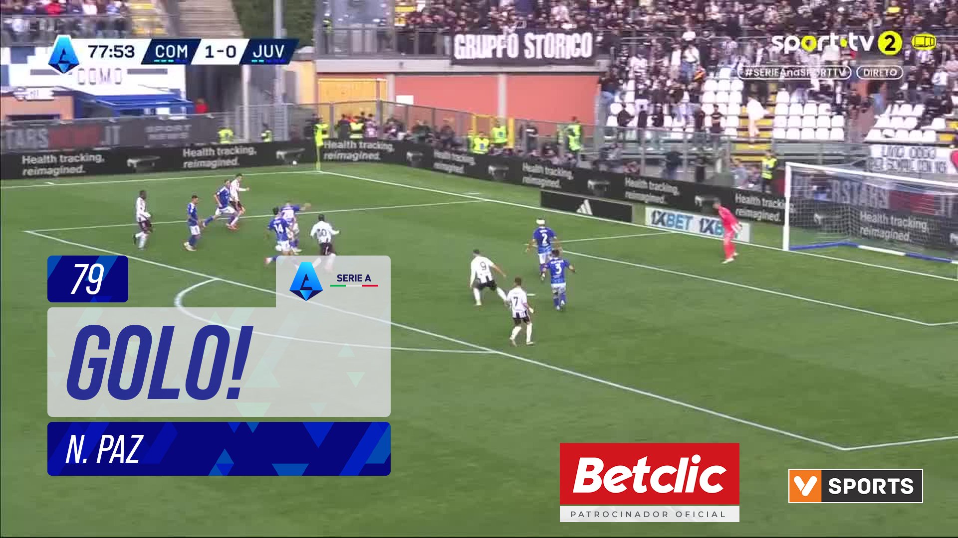 GOLO! Como, N. Paz aos 79', Como 2-0 Juventus