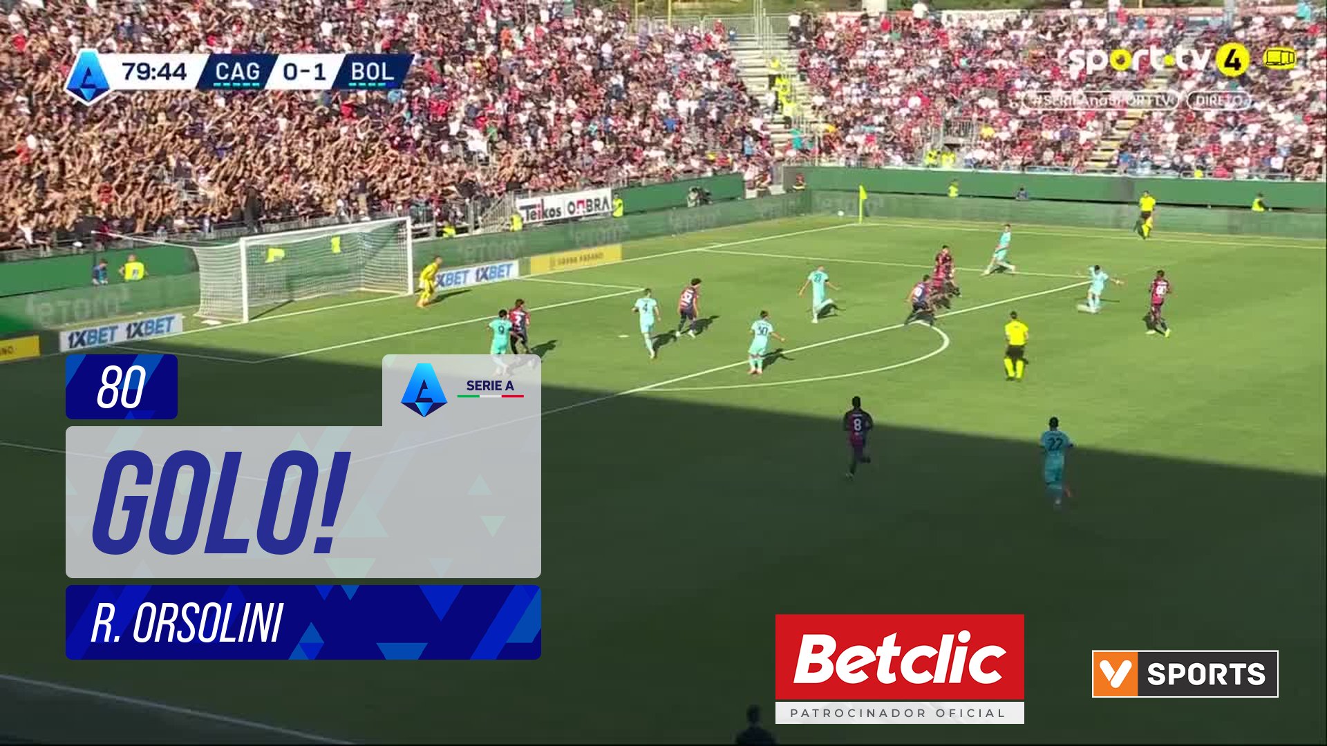 GOLO! Bologna, R. Orsolini aos 80', Cagliari 0-2 Bologna