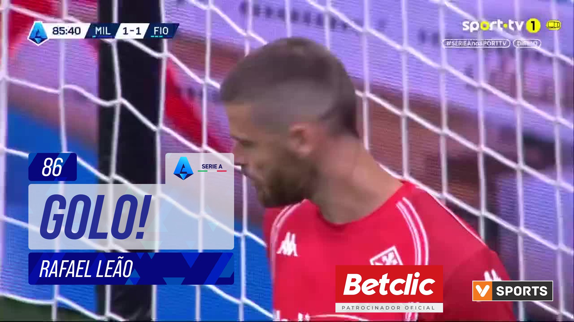 GOLO! Milan, Rafael Leão aos 86', Milan 2-1 Fiorentina