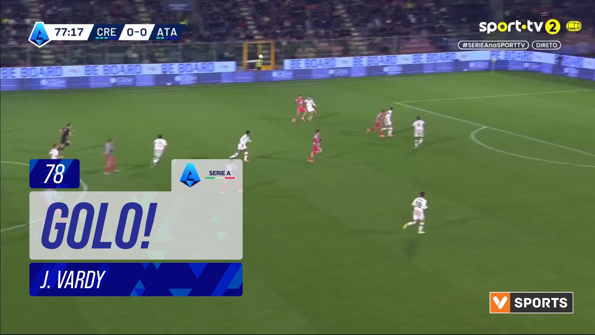 GOLO! Cremonese, J. Vardy aos 78', Cremonese 1-0 Atalanta