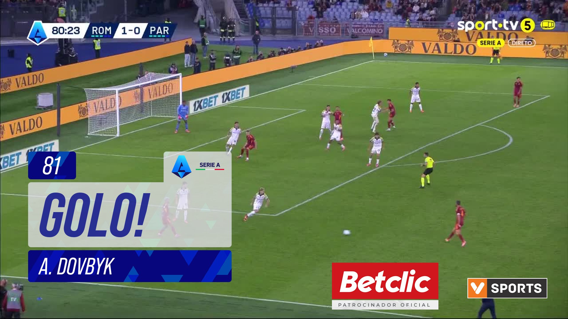 GOLO! Roma, A. Dovbyk aos 81', Roma 2-0 Parma