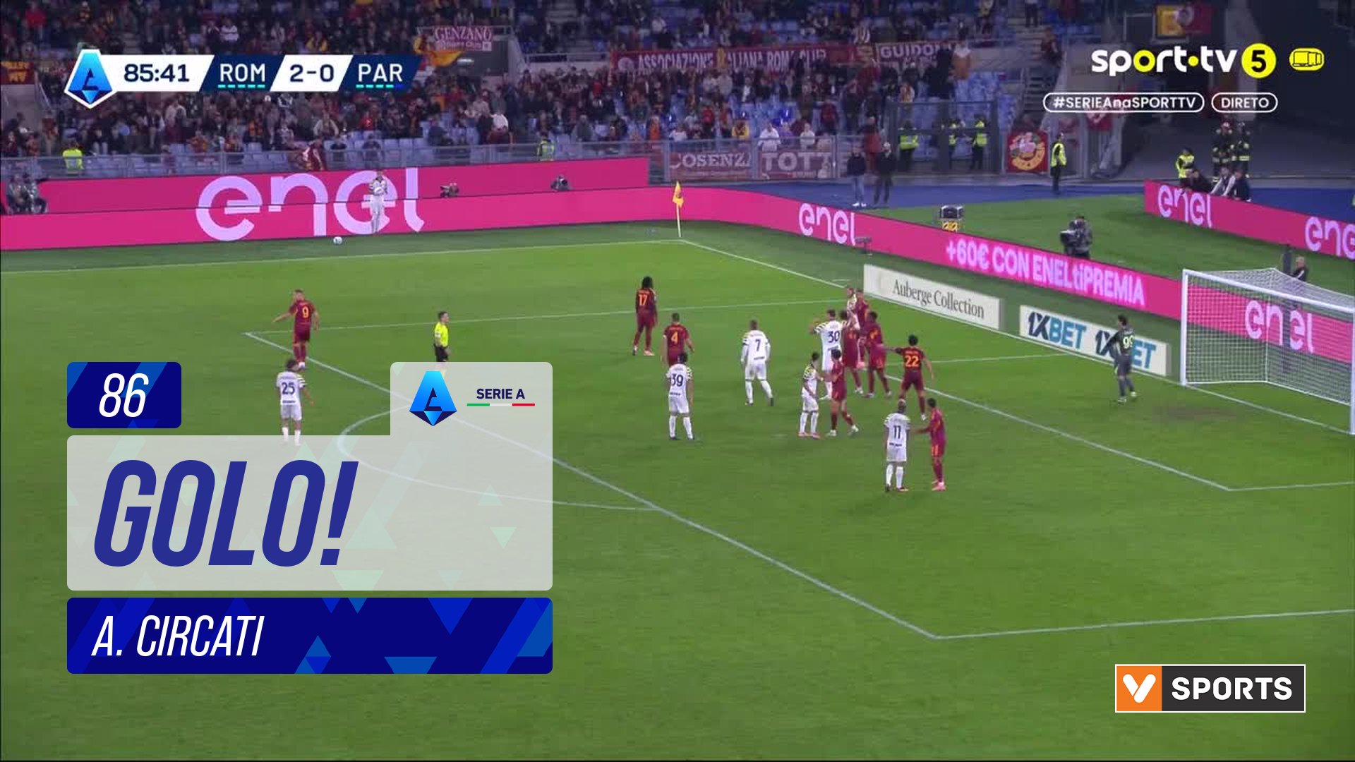 GOLO! Parma, A. Circati aos 86', Roma 2-1 Parma