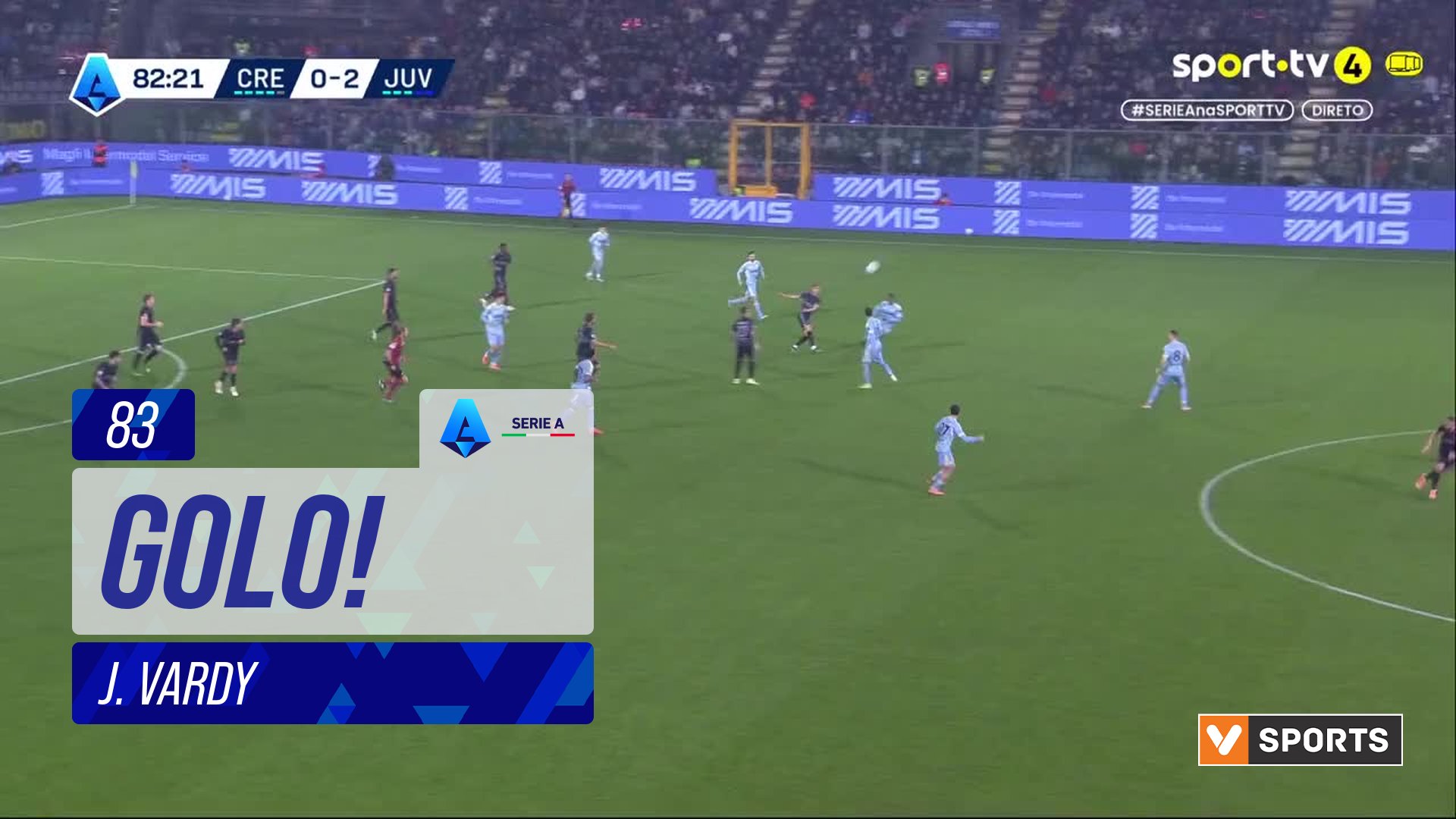 GOLO! Cremonese, J. Vardy aos 83', Cremonese 1-2 Juventus