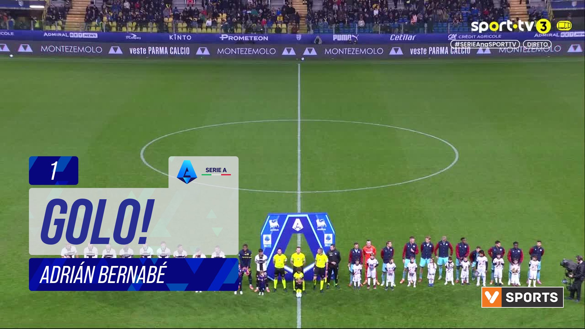 GOLO! Parma, Adrián Bernabé aos 1', Parma 1-0 Bologna