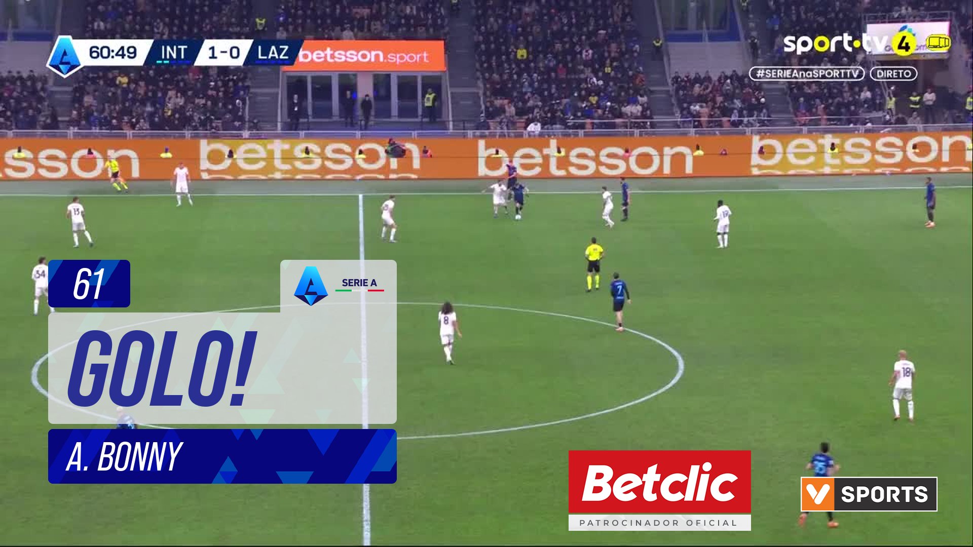 GOLO! Internazionale, A. Bonny aos 61', Internazionale 2-0 Lazio