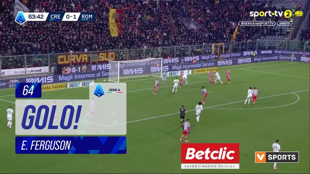 GOLO! Roma, E. Ferguson aos 64', Cremonese 0-2 Roma