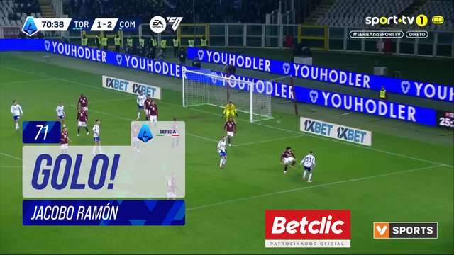 GOLO! Como, Jacobo Ramón aos 71', Torino 1-3 Como