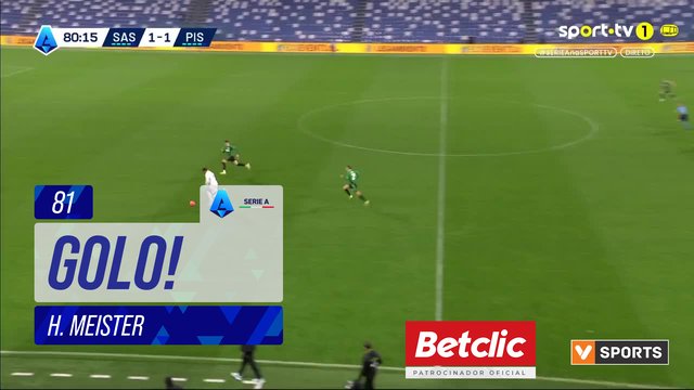 GOLO! Pisa, H. Meister aos 81', Sassuolo 1-2 Pisa
