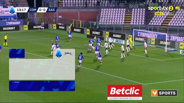 GOLO! Como, T. Douvikas aos 14', Como 1-0 Sassuolo