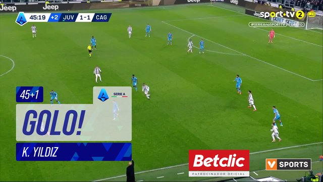 GOLO! Juventus, K. Yıldız aos 45'+1', Juventus 2-1 Cagliari