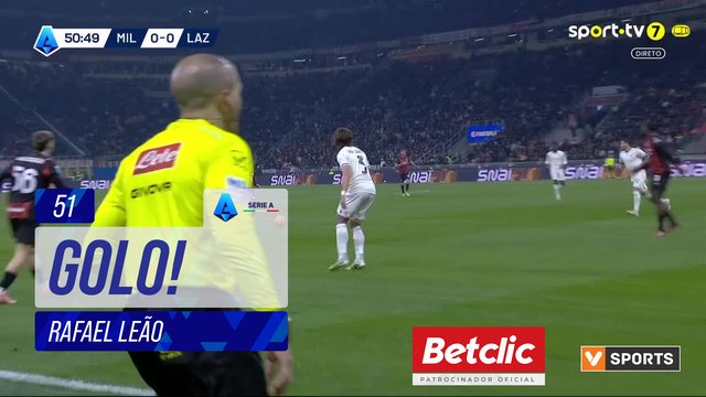 GOLO! Milan, Rafael Leão aos 51', Milan 1-0 Lazio