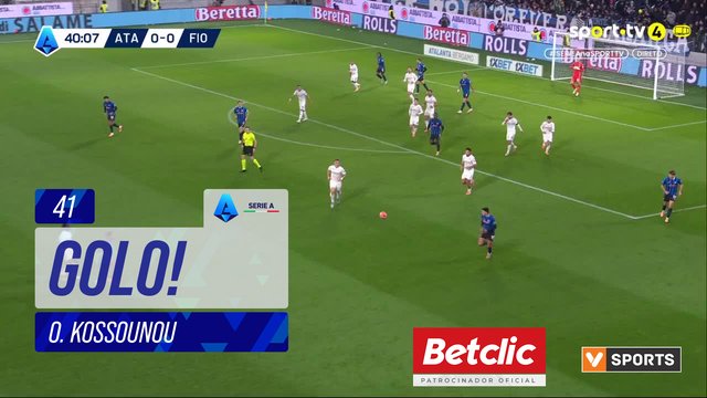 GOLO! Atalanta, O. Kossounou aos 41', Atalanta 1-0 Fiorentina