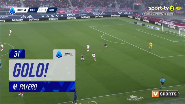 GOLO! Cremonese, M. Payero aos 31', Bologna 0-1 Cremonese