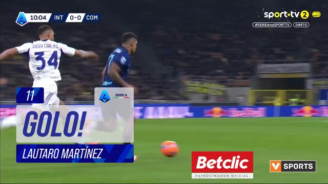 GOLO! Internazionale, Lautaro Martínez aos 11', Internazionale 1-0 Como