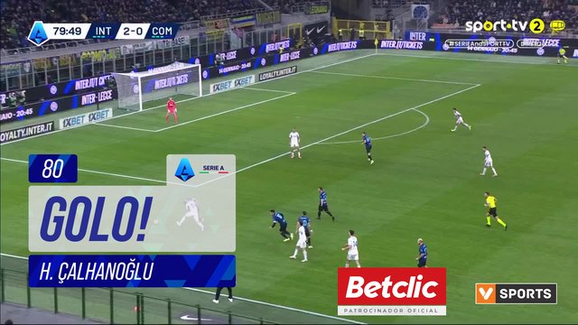 GOLO! Internazionale, H. Çalhanoğlu aos 80', Internazionale 3-0 Como